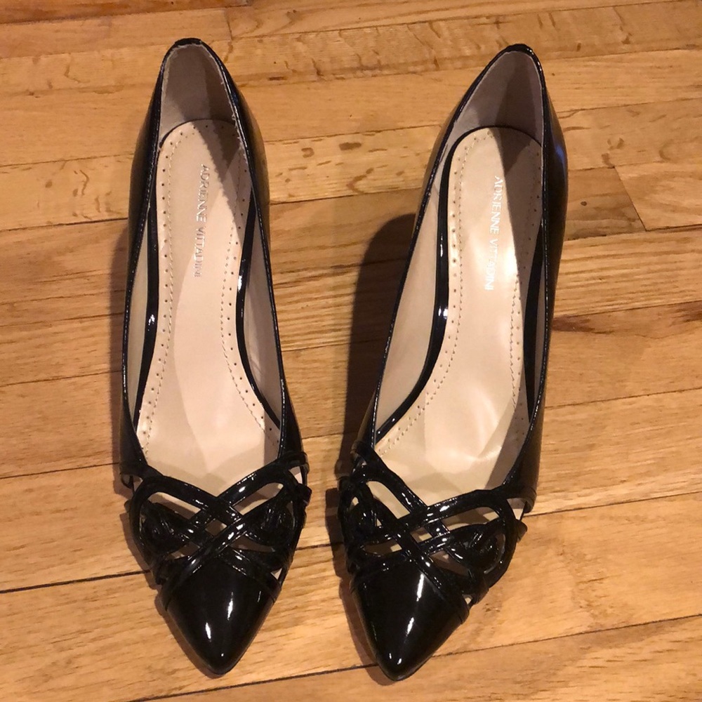 Black Patent Leather Adrienne Vittaddini Heels 8.5